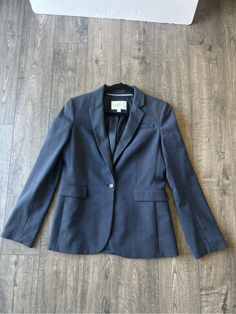Wool-Blend Navy Women's Blazer - banana Republic